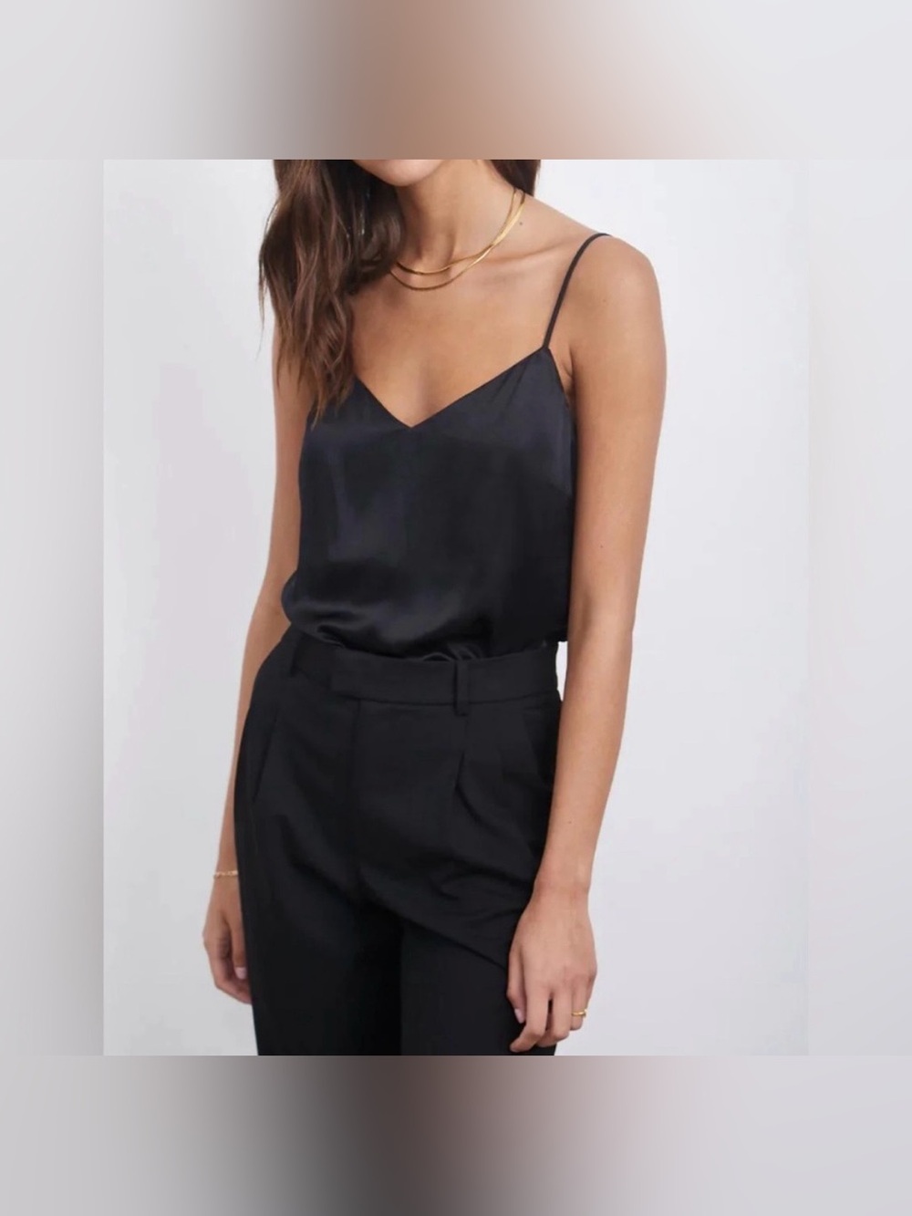 NEW Rails Paulo Top in Black | Luxe Tank Top V-neck Tank Cami | Size Large L - Picture 4 of 16